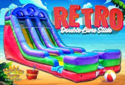 18' Retro Double Lane Slide (wet or dry)