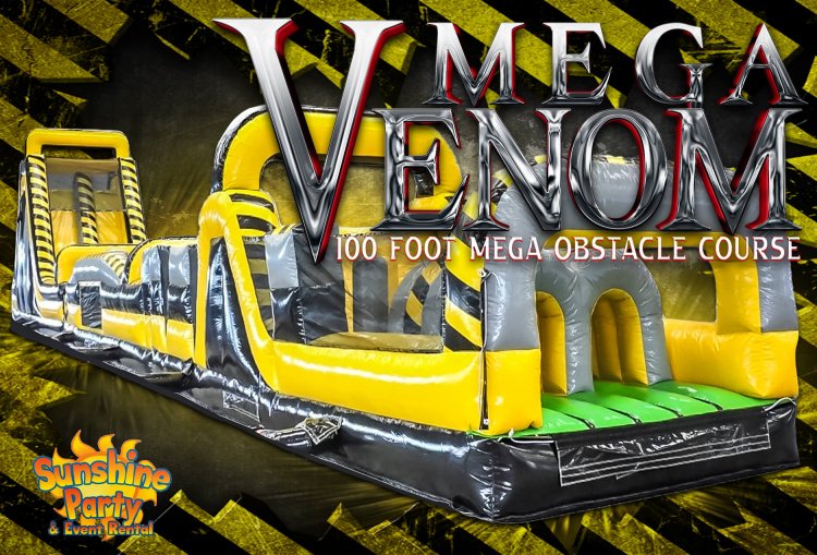 110' MEGA Venom 3-Piece Obstacle Course - Sunshine Party & Event Rental ...