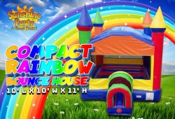 Compact Rainbow Bounce House