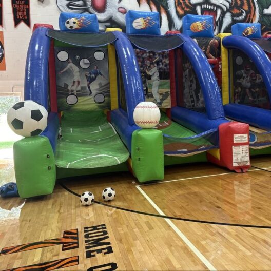 4-in-1 sports inflatable game set up for a field day